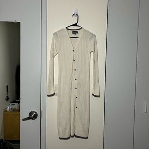 Michael Stars Cream Grey Long Button Up Knit Cardigan